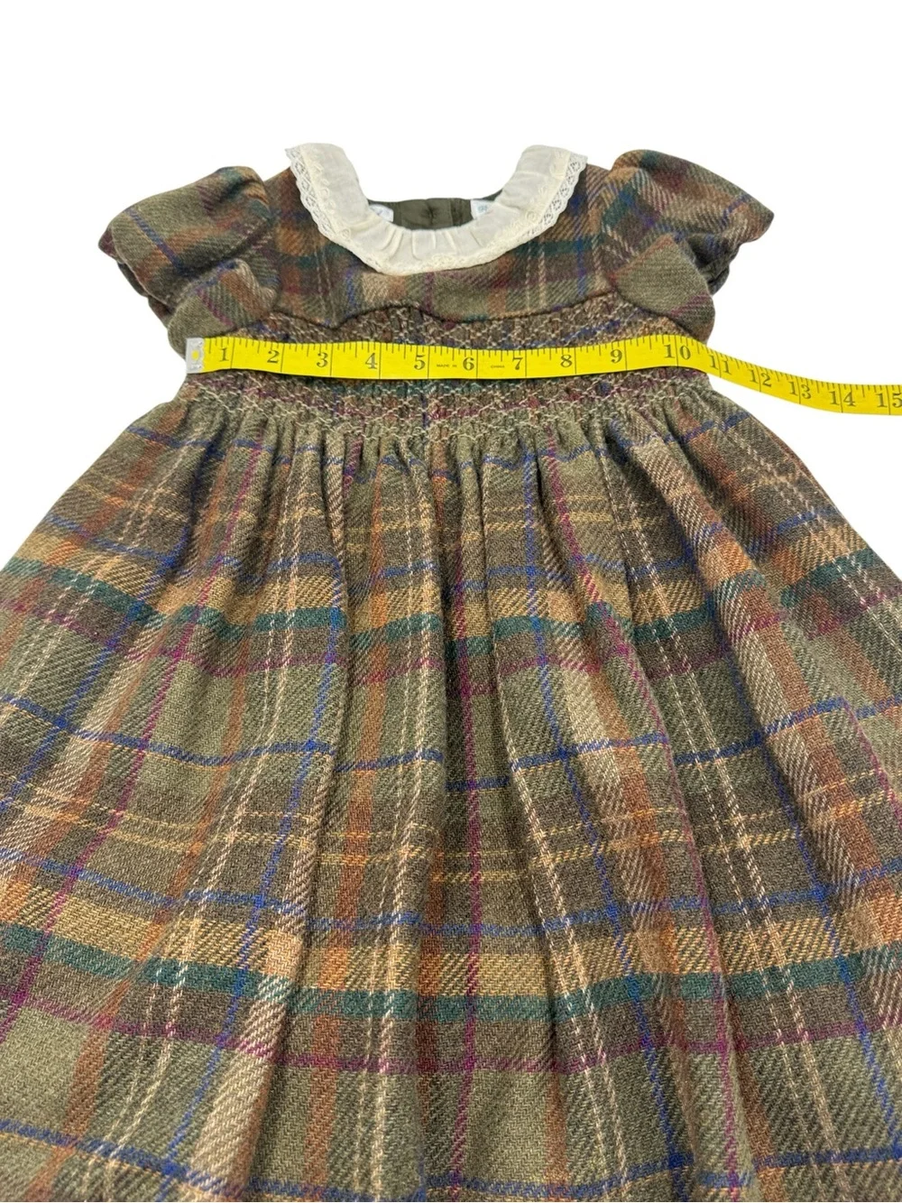 Ralph Lauren Plaid Smocked Wool Blend Dress and Bloomer Set Size 24M